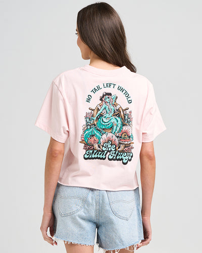 TAIL UNTOLD | WOMENS CROP SS TEE - FAIRY FLOSS