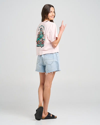 TAIL UNTOLD | WOMENS CROP SS TEE - FAIRY FLOSS