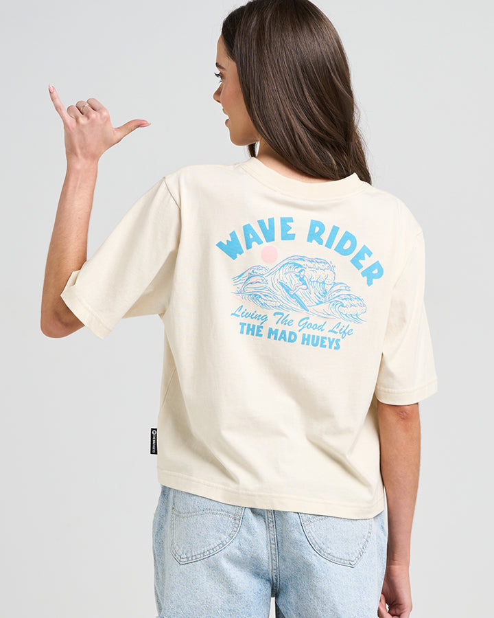 WAVE RIDER | WOMENS BOXY TEE - STONE