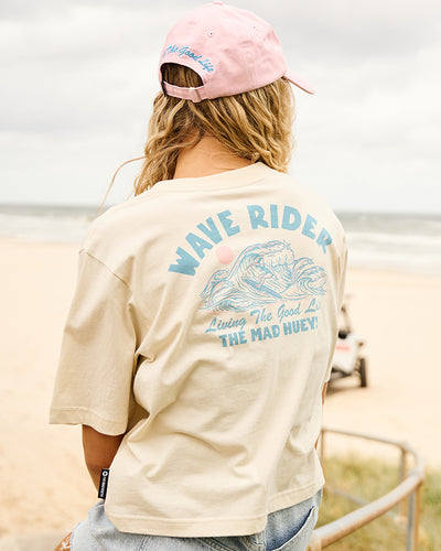 WAVE RIDER | WOMENS BOXY TEE - STONE