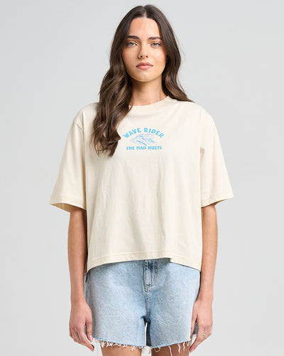 WAVE RIDER | WOMENS BOXY TEE - STONE
