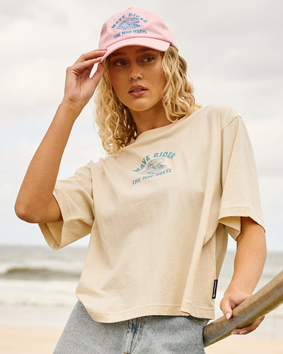WAVE RIDER | WOMENS BOXY TEE - STONE