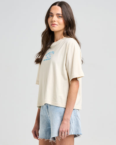 WAVE RIDER | WOMENS BOXY TEE - STONE
