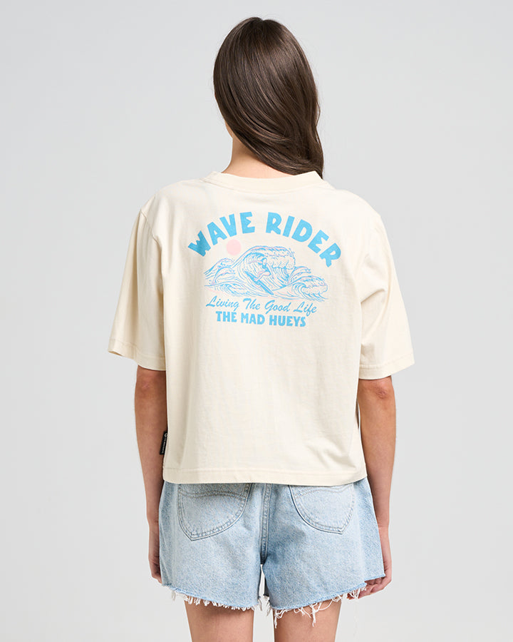 WAVE RIDER | WOMENS BOXY TEE - STONE
