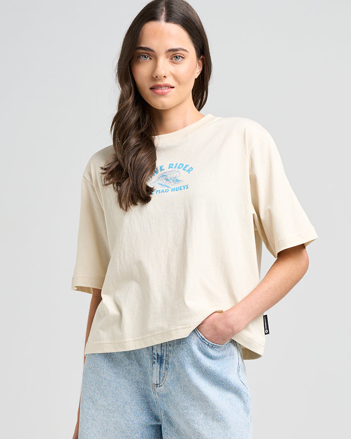 WAVE RIDER | WOMENS BOXY TEE - STONE