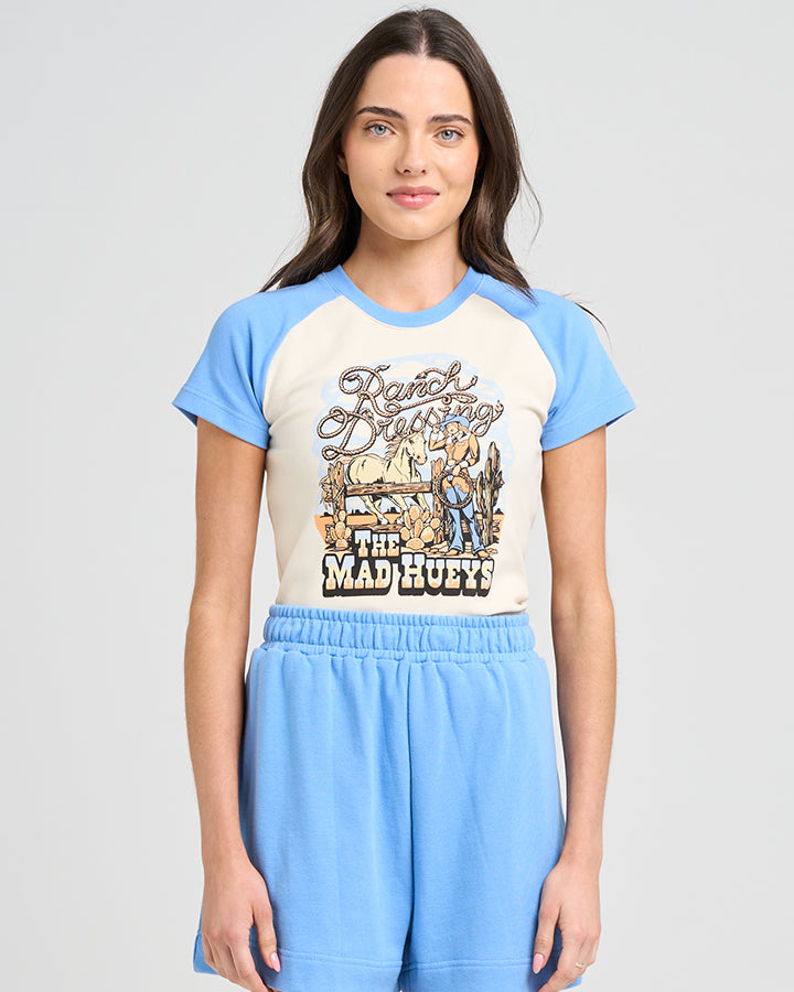 RANCH DRESSING | WOMENS RAGLAN BABY TEE - STONE