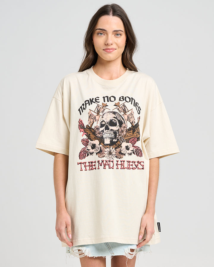 MAKE NO BONES | WOMENS OVERSIZED TEE - STONE