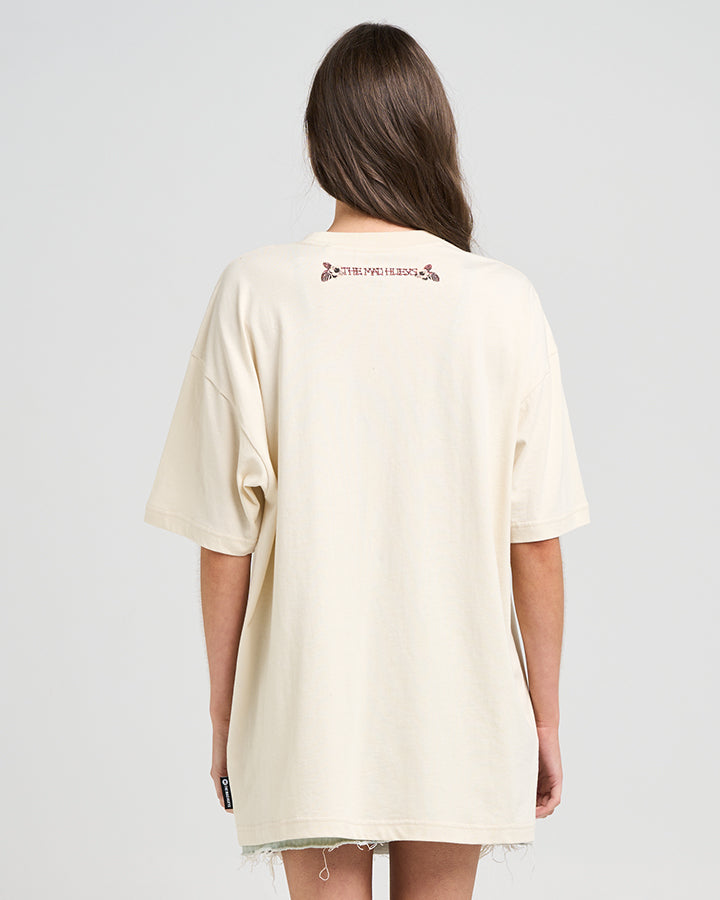 MAKE NO BONES | WOMENS OVERSIZED TEE - STONE