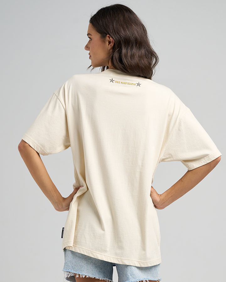 BORN TO RIDE | WOMENS OVERSIZED SS TEE - STONE