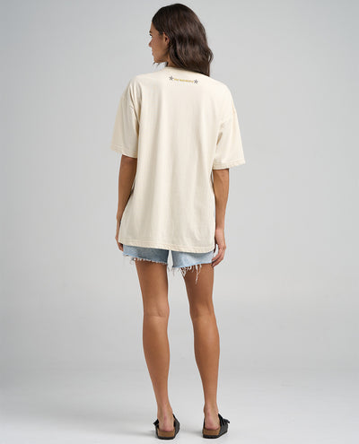 BORN TO RIDE | WOMENS OVERSIZED SS TEE - STONE