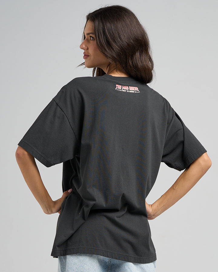 FREE TO ROAM | WOMENS OVERSIZED SS TEE - VINTAGE BLACK