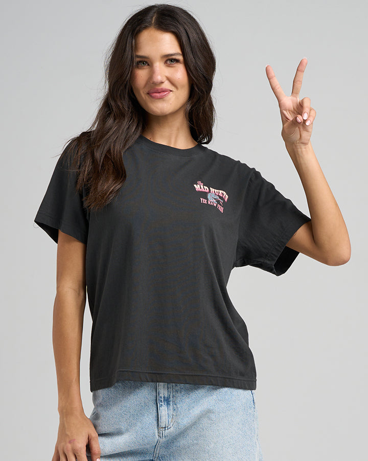 YEE HAW FKRS | WOMENS SS TEE - VINTAGE BLACK