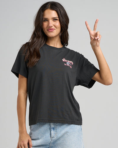 YEE HAW FKRS | WOMENS SS TEE - VINTAGE BLACK