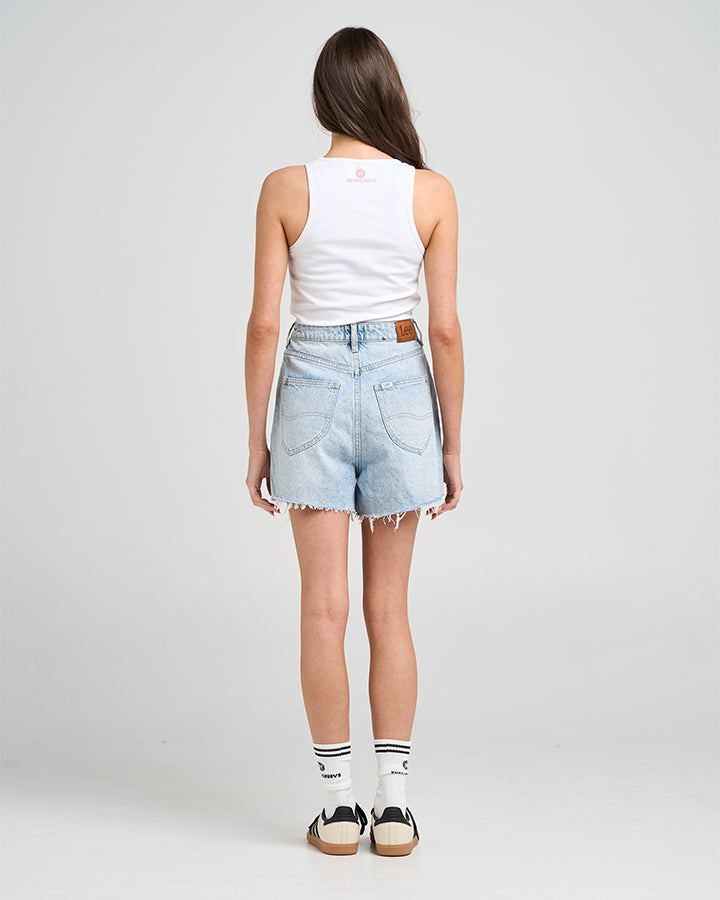 YEAH THE GIRLS | WOMENS SCOOP NECK SINGLET - WHITE