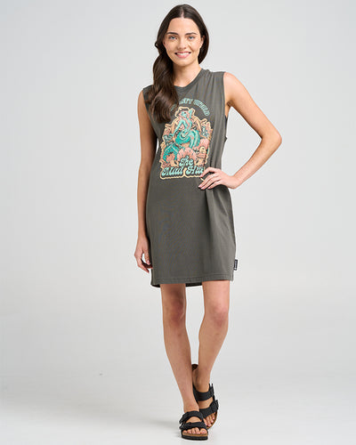 TAIL UNTOLD | WOMENS MUSCLE DRESS - CHARCOAL