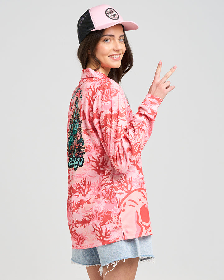 TAIL UNTOLD | UPF 50+ WOMENS FISHING JERSEY - CORAL