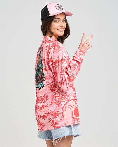 TAIL UNTOLD | UPF 50+ WOMENS FISHING JERSEY - CORAL