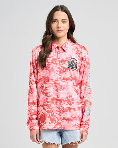 TAIL UNTOLD | UPF 50+ WOMENS FISHING JERSEY - CORAL