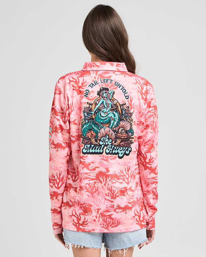 TAIL UNTOLD | UPF 50+ WOMENS FISHING JERSEY - CORAL