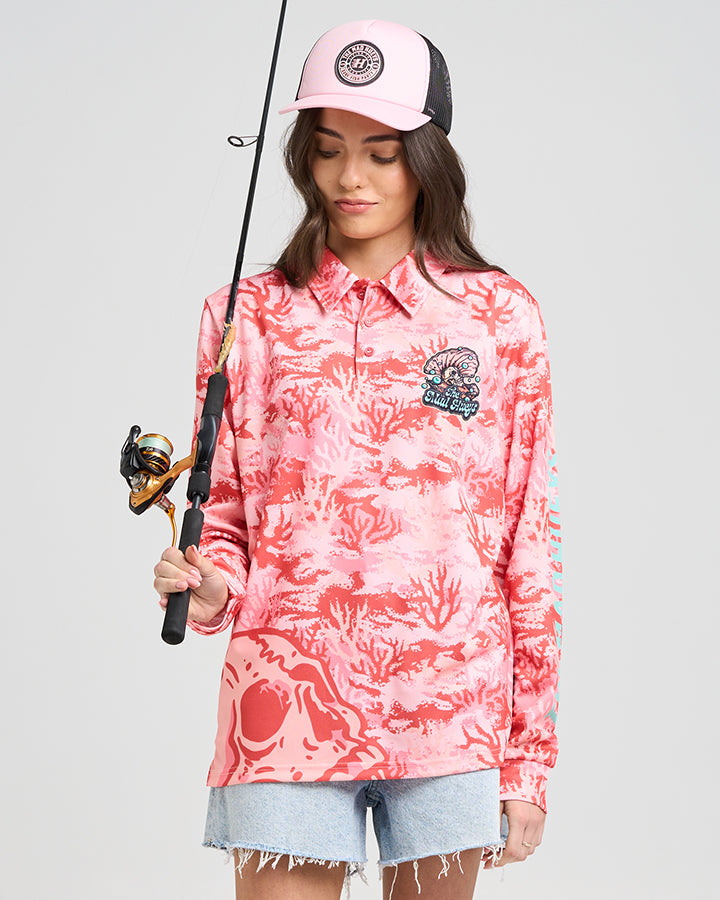 TAIL UNTOLD | UPF 50+ WOMENS FISHING JERSEY - CORAL
