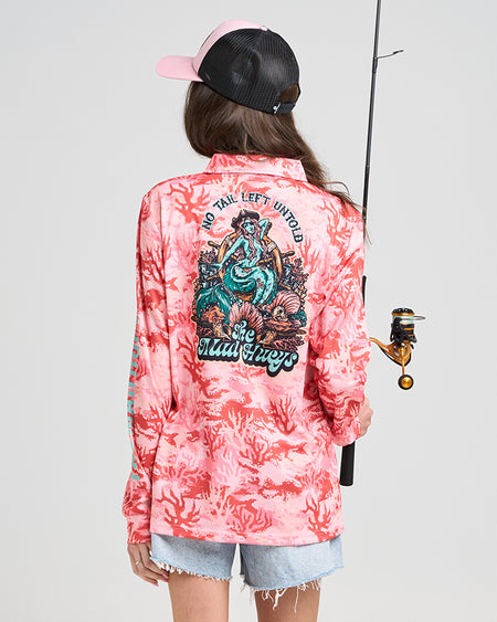 TAIL UNTOLD | UPF 50+ WOMENS FISHING JERSEY - CORAL