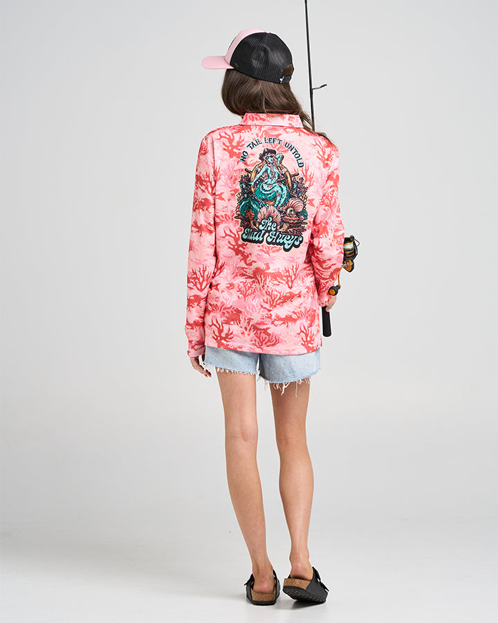 TAIL UNTOLD | UPF 50+ WOMENS FISHING JERSEY - CORAL