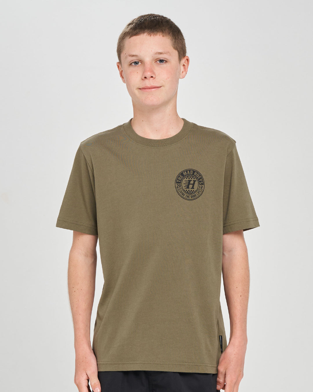 CHECKER HUEYS | YOUTH SS TEE - OLIVE