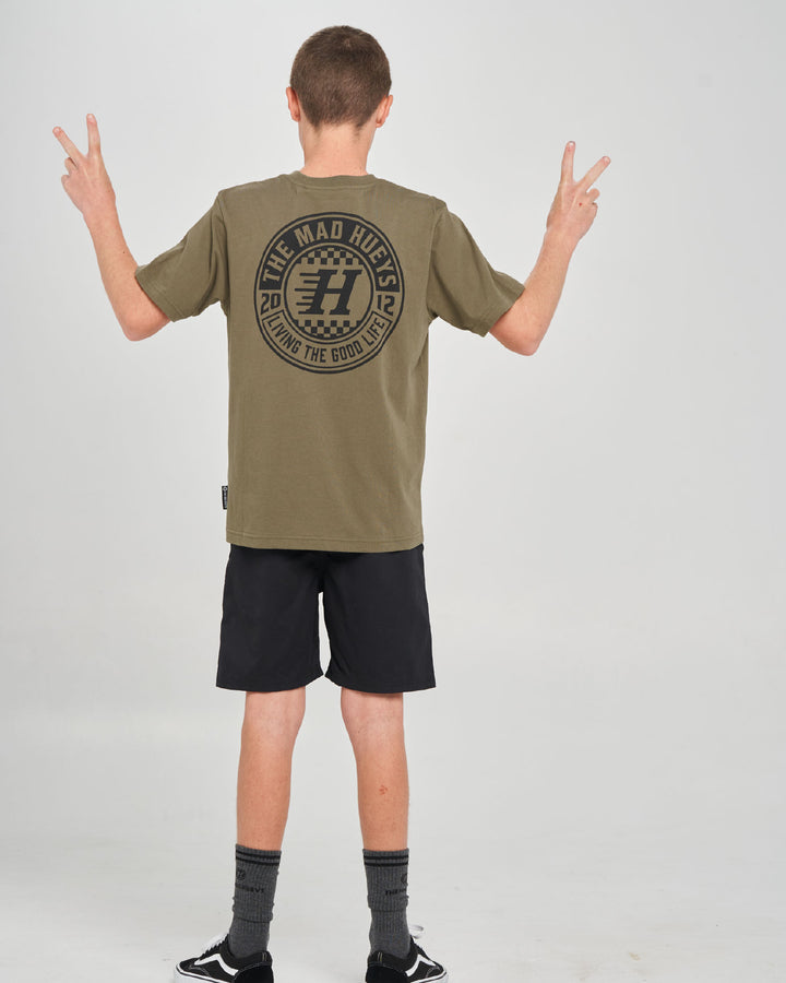 CHECKER HUEYS | YOUTH SS TEE - OLIVE