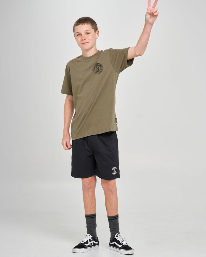 CHECKER HUEYS | YOUTH SS TEE - OLIVE
