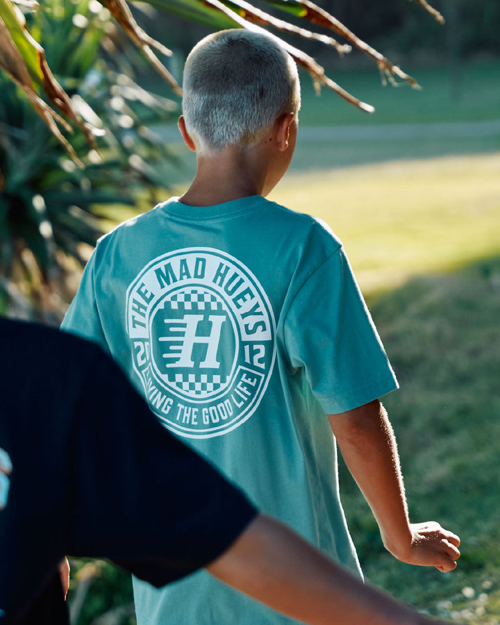 CHECKER HUEYS | YOUTH SS TEE - SEAFOAM