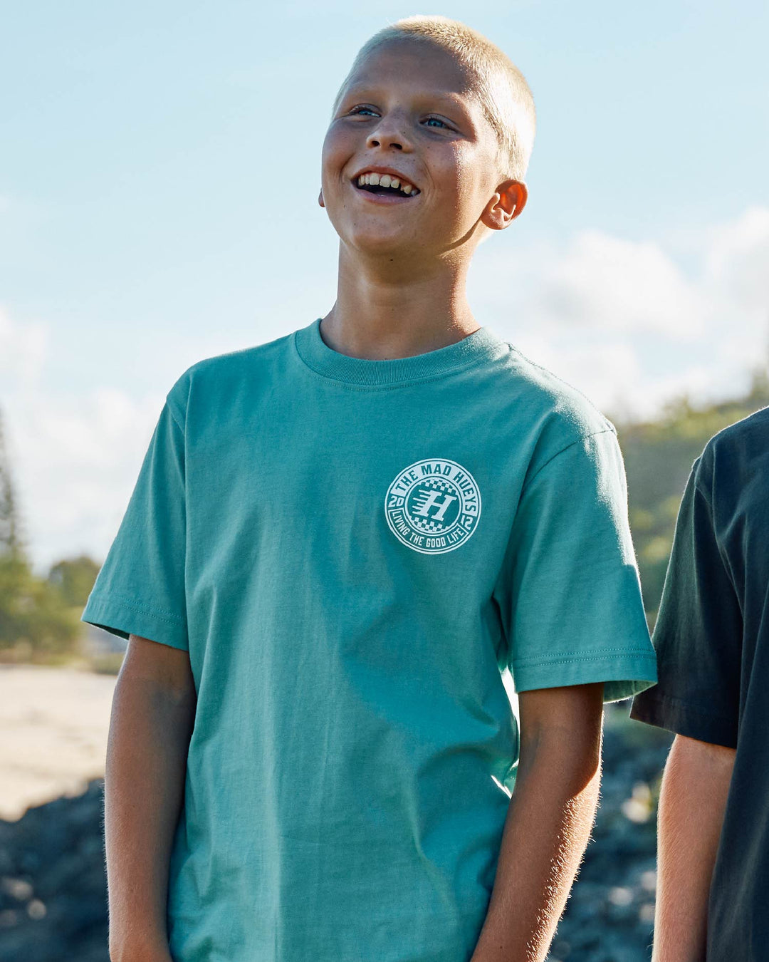 CHECKER HUEYS | YOUTH SS TEE - SEAFOAM