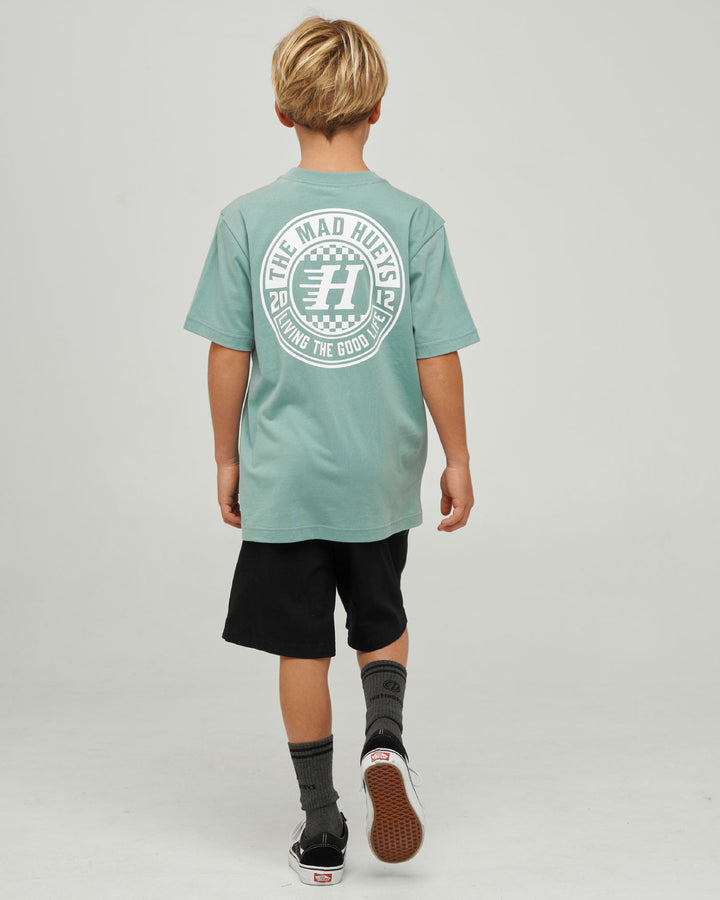 CHECKER HUEYS | YOUTH SS TEE - SEAFOAM