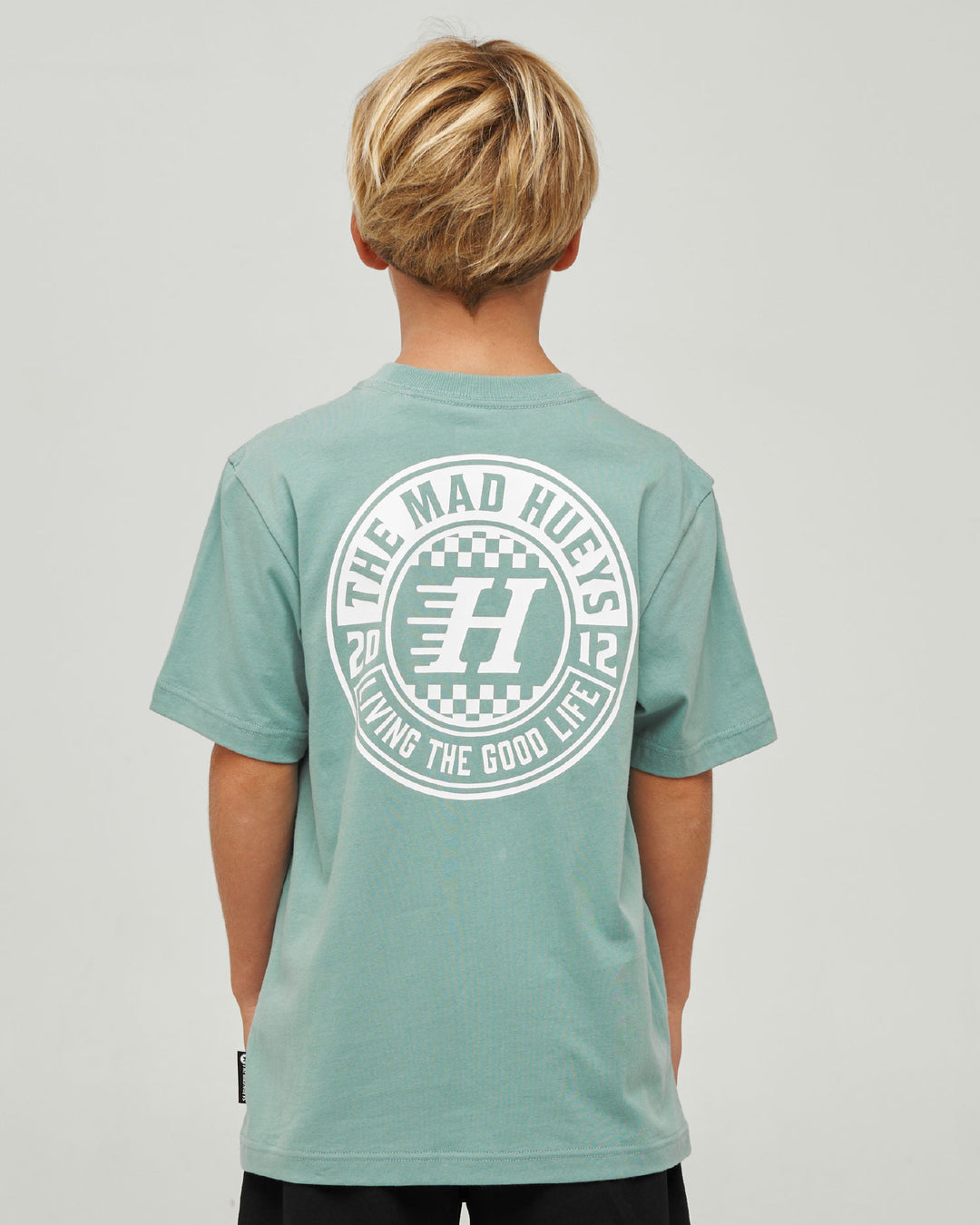 CHECKER HUEYS | YOUTH SS TEE - SEAFOAM