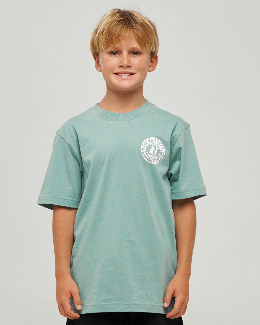 CHECKER HUEYS | YOUTH SS TEE - SEAFOAM