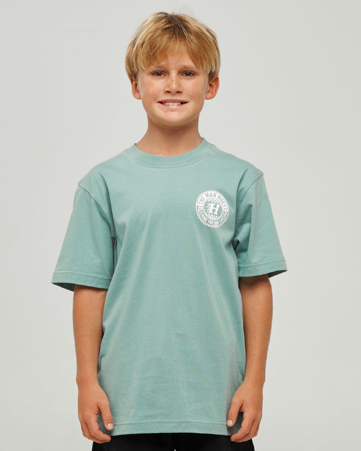 CHECKER HUEYS | YOUTH SS TEE - SEAFOAM