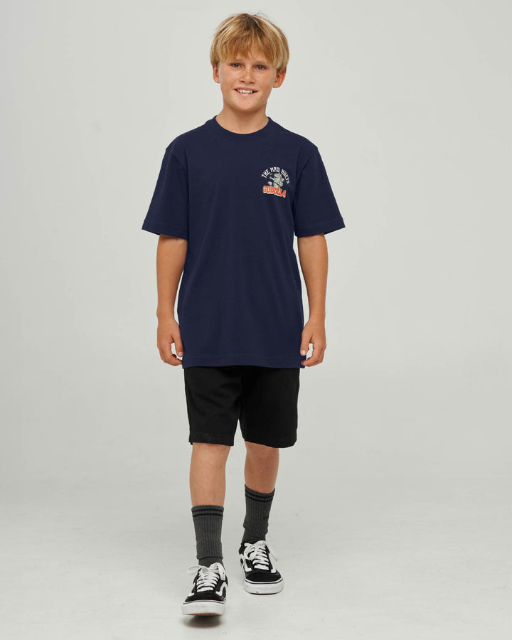 The Mad Hueys Codzilla Forever youth SS T-shirt in Navy, alternate view 4