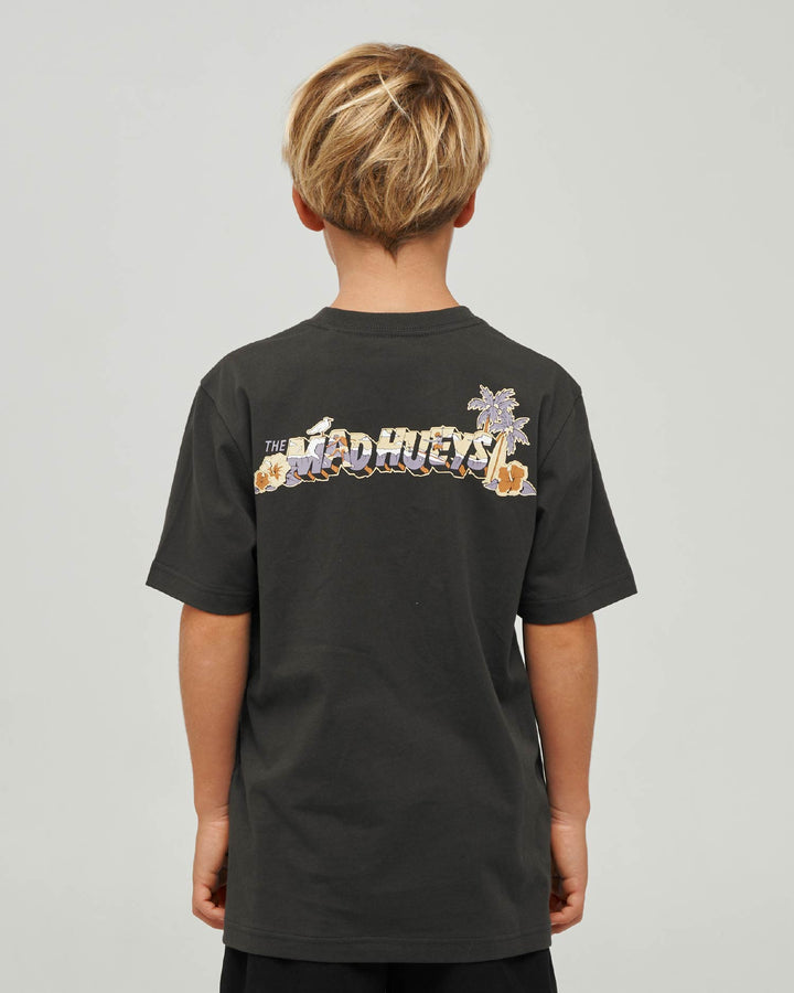 SURFING HUEYS | YOUTH SS TEE - VINTAGE BLACK