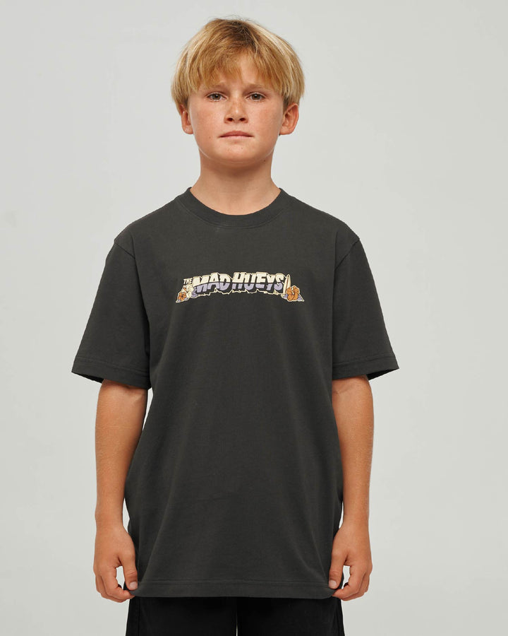 SURFING HUEYS | YOUTH SS TEE - VINTAGE BLACK