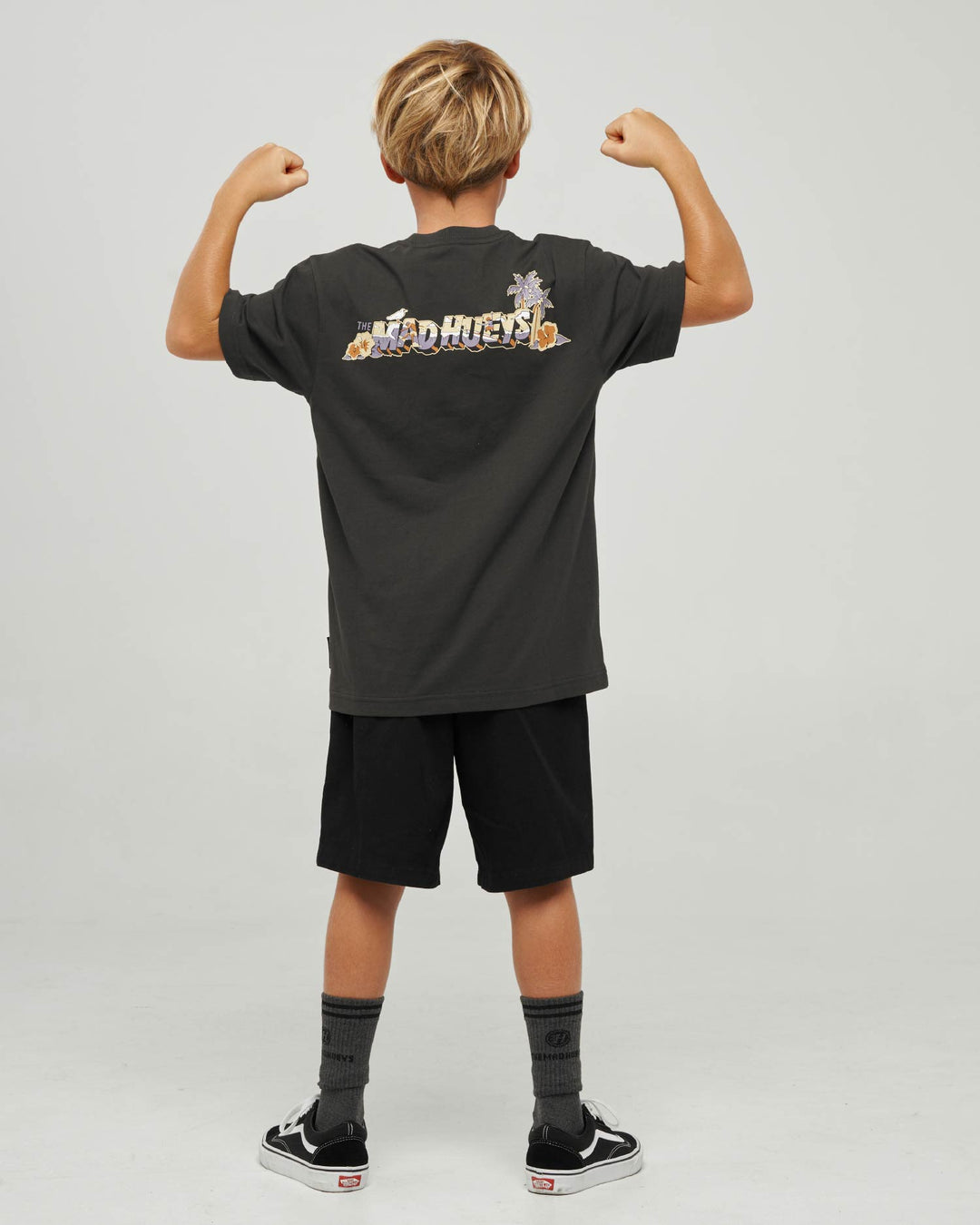 SURFING HUEYS | YOUTH SS TEE - VINTAGE BLACK