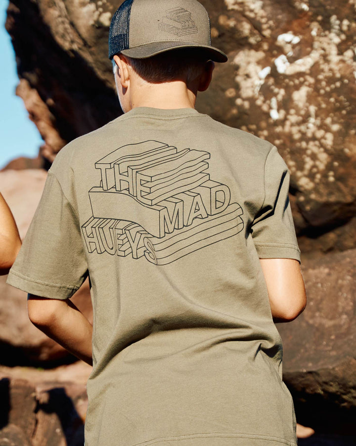 HUEYS LETTER | YOUTH SS TEE - OLIVE