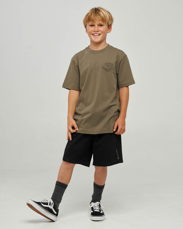 HUEYS LETTER | YOUTH SS TEE - OLIVE