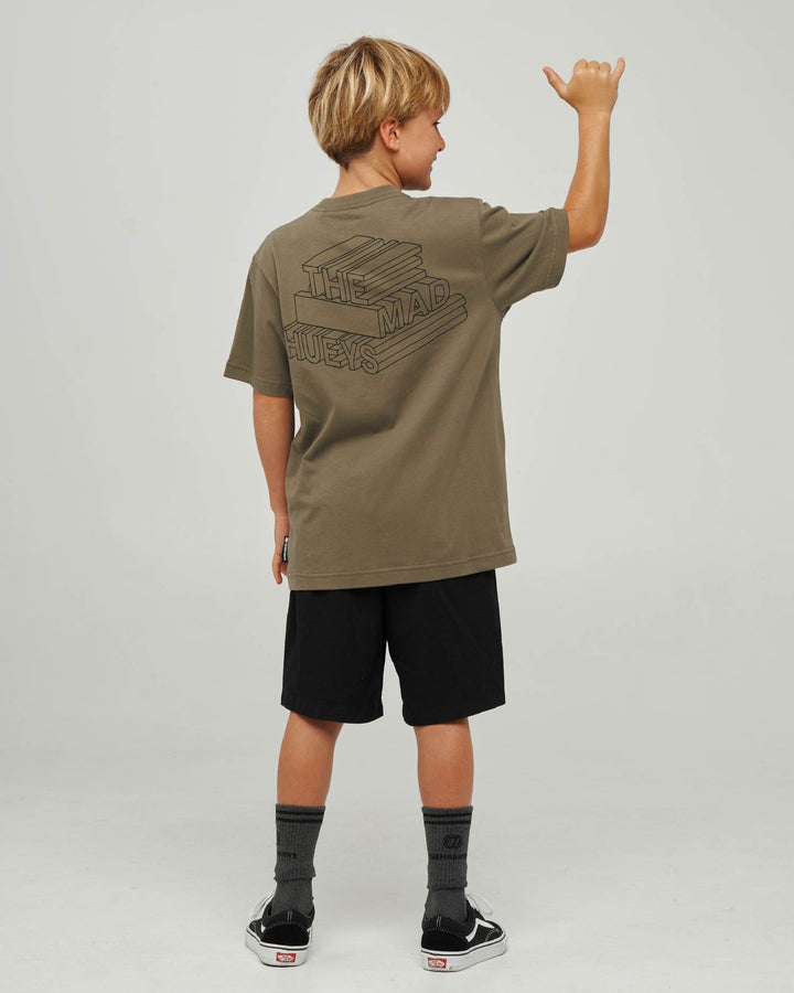 HUEYS LETTER | YOUTH SS TEE - OLIVE