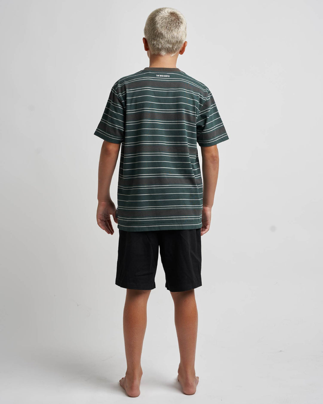 PARALLEL STRIPE HUEYS | YOUTH SS TEE - PINE GREEN