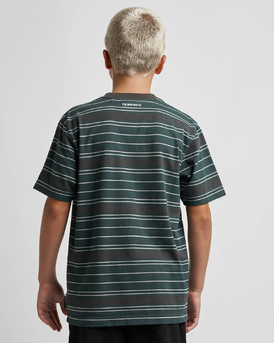 PARALLEL STRIPE HUEYS | YOUTH SS TEE - PINE GREEN