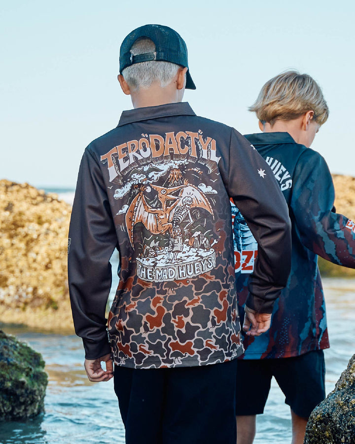 TERODACTYL | YOUTH UPF 50+ FISHING JERSEY - WALNUT