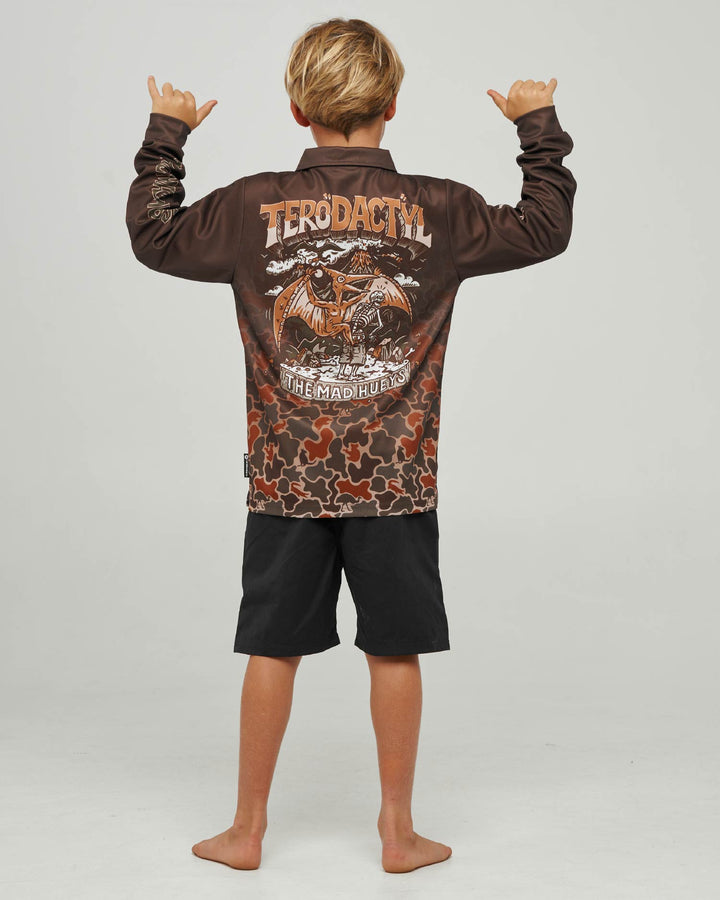 TERODACTYL | YOUTH UPF 50+ FISHING JERSEY - WALNUT