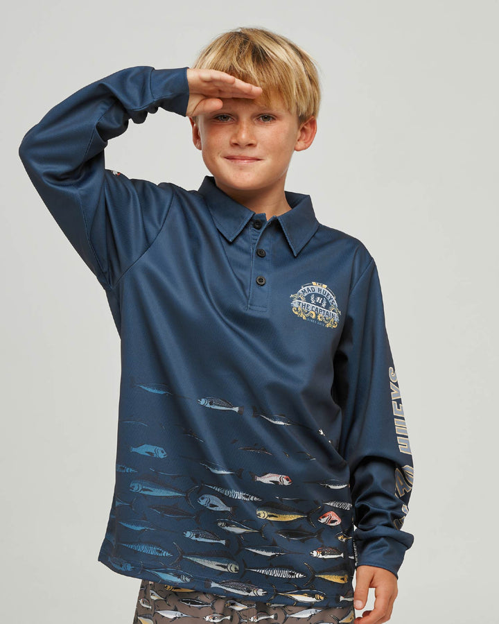 DRAGON CAPTAIN | YOUTH UPF 50+ FISHING JERSEY - NAVY