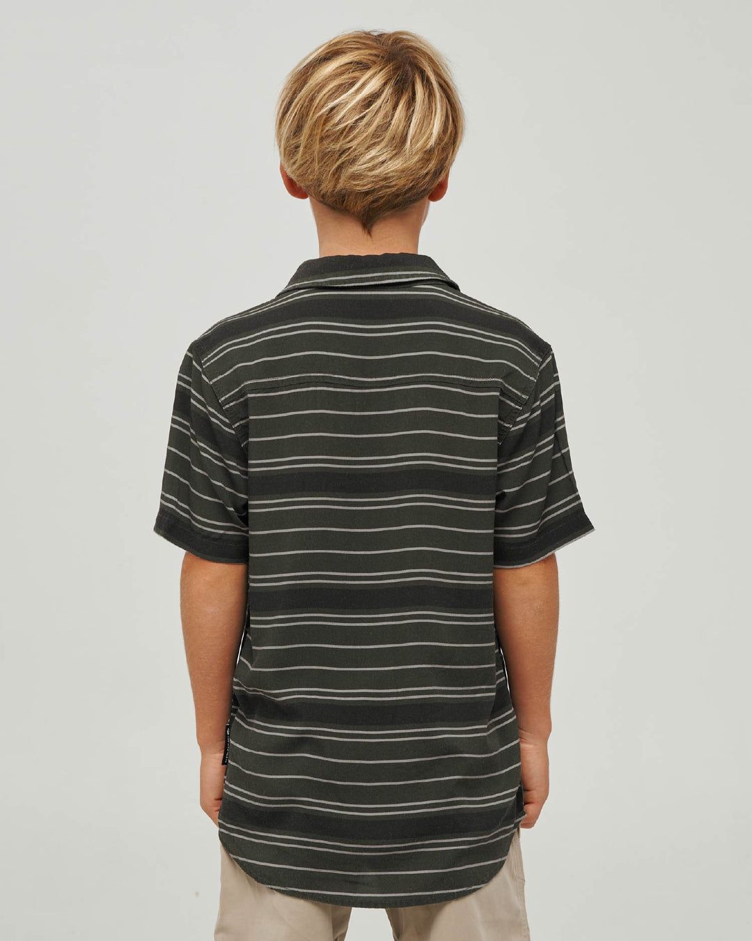 PARALLEL STRIPE HUEYS | YOUTH WOVEN SHIRT - PINE GREEN