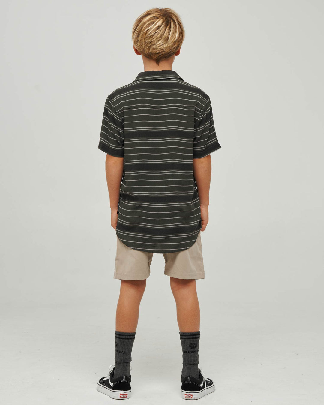 PARALLEL STRIPE HUEYS | YOUTH WOVEN SHIRT - PINE GREEN