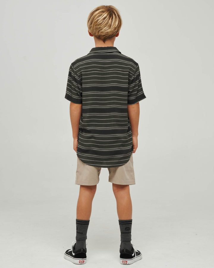 PARALLEL STRIPE HUEYS | YOUTH WOVEN SHIRT - PINE GREEN